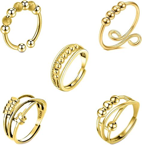 Hsajs Silber Angst Ring F R Frauen M Nner Fidget Ringe F R Angst