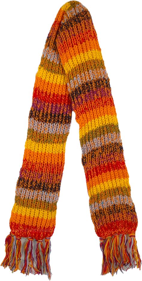 Hand Knitted Woolen Warm Neck Scarf In Winter Flame Scarf Shawls