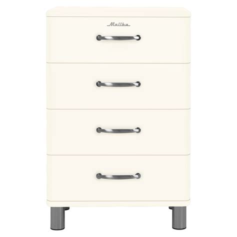 Commode 4 tiroirs style rétro 60cm MALIBU 6 couleurs dispos