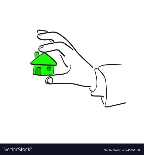 Line Art Closeup Hand Of Businessman Holding Vector Image