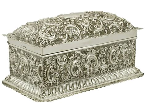 1890s Antique Victorian Sterling Silver Jewelry Casket For Sale at 1stdibs