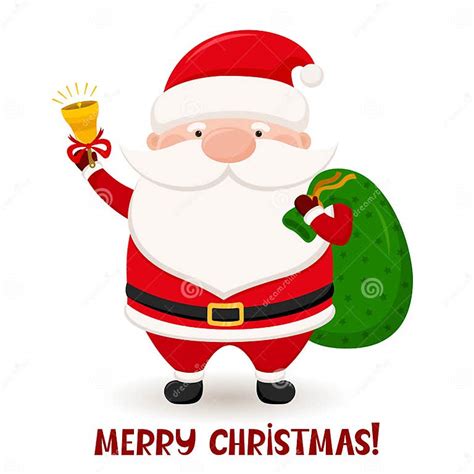 Merry Christmas Greeting Card With Santa Claus Cartoon Vector