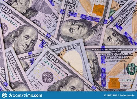 Fondo De Los Muchos Cientos Billetes De Banco Americanos Del D Lar Foto