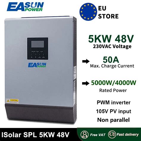 Easun Power 5kw Pure Sinus Hybride Zonne Energie Omvormer 48V 220V