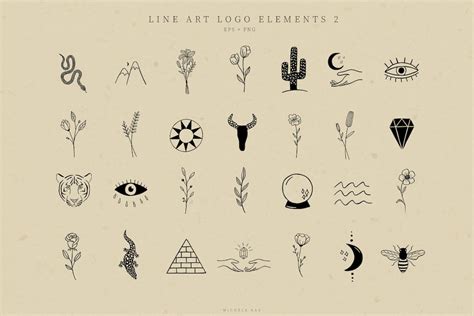 Line Art Logo Elements Logo Design Business Illustration - Etsy