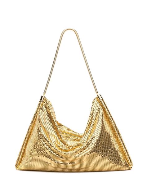 Rabanne Pixel Tube Shoulder Bag Gold FARFETCH