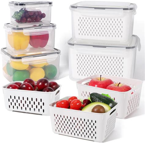 5 Recipientes De Almacenamiento De Frutas Para Refrigerador