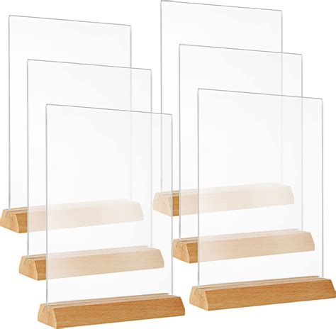 MIVIDE 6PCS A5 Acrylic Sign Holder A5 Acrylic Double Sided Display