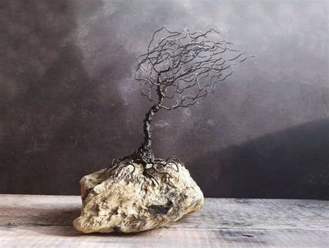 Stunningly Detailed Windswept Wire Tree Sculpture On A Etsy Uk Wire