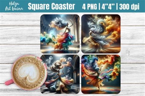 Square Coaster Sublimation Dance Png Graphic By Helga Art Levina