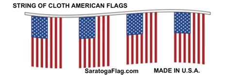 American Flag Strings Streamers - Cloth USA flags Made in America