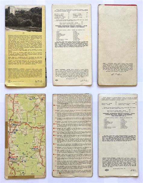 Original Vintage Maps Czechoslovakia Road Map Design Travel