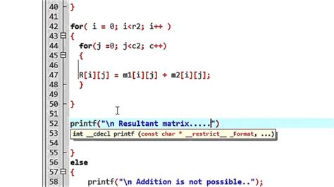 C Programming 53 Addition Of Two Matrices Using Two Dimensional Array Youtube