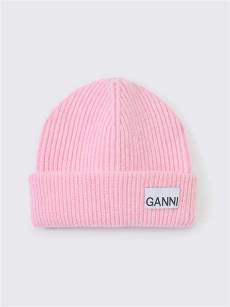 Ganni Light Structured Rib Knit Beanie Mauvechalk Garmentory