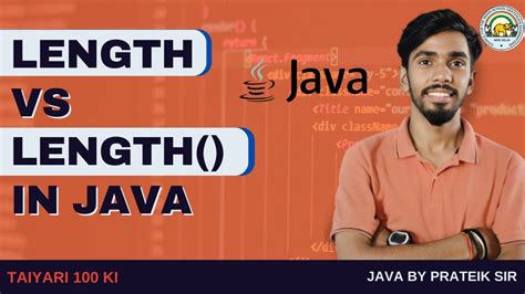 Length VS Length Arrays In Java Class 10 Icse By Prateik Sir