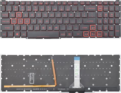 Amazon SUNMALL Replacement Keyboard With Red Backlight Compatible