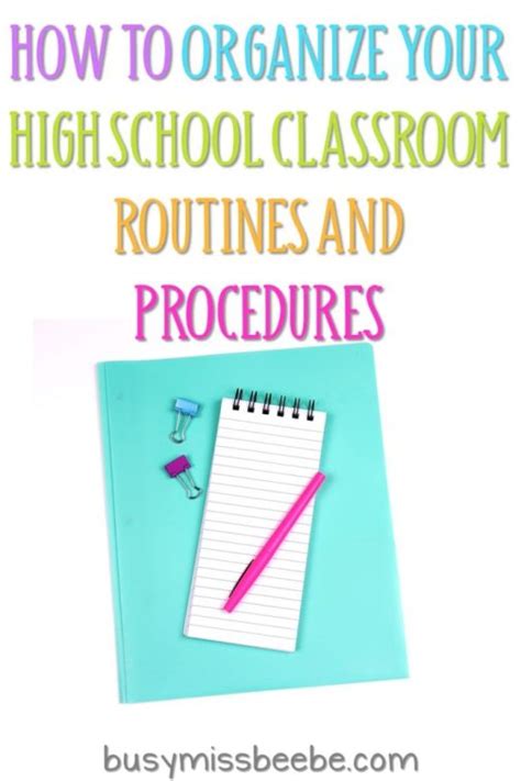 My High School Classroom Procedures Busy Miss Beebe