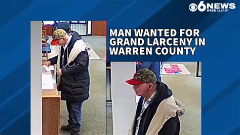 Warren County Sheriff seeks public's assistance locating larceny suspect