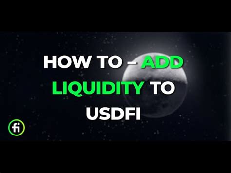 How To Add Liquidity To USDFI YouTube