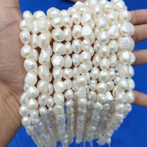 Natural Freshwater Pearl String Creamish White Uneven Shape Pearl