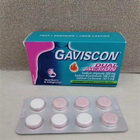 Jual Gaviscon Dual Action Chewable Tablets Per Strip Shopee Indonesia