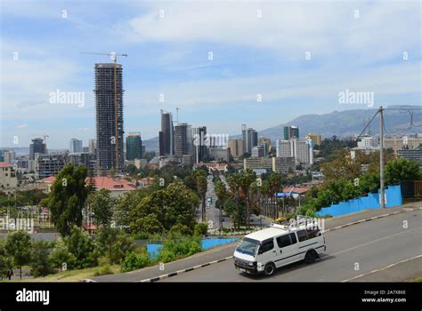 The rapidly changing skyline of Addis Ababa, Capital of Ethiopia Stock ...