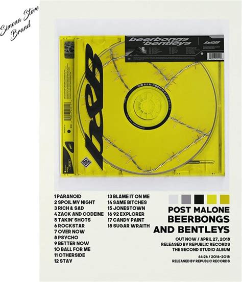 Post Malone Poster, Album Cover Poster, Beerbongs And Bentleys Poster Designed & Sold By Olawale ...