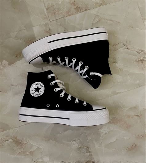 Black High Top Platform Converse In 2024 Converse Converse Chuck 70s Platform Converse