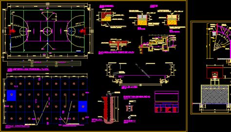 Planos De Unidad Deportiva En Dwg Autocad Canchas Deportes Y