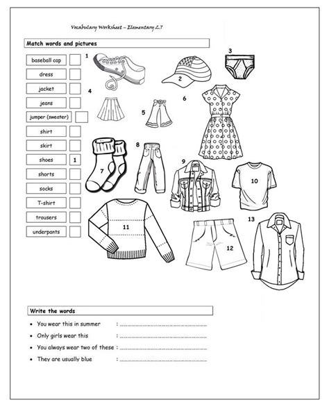 A1 Ficha De Actividad Lee Y Colorea La Ropa Inglés