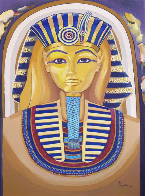 Self Portrait Like Tutankhamun Painting By Elisabeta Vlad Saatchi Art