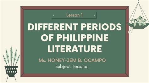 Different Periods Of Philippine Literature Youtube