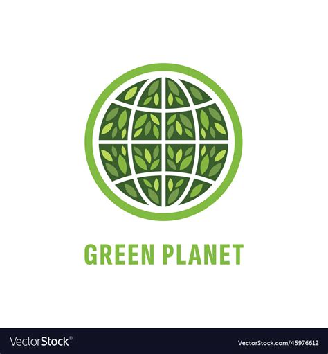 Earth Symbol Icon Design Green Planet Royalty Free Vector