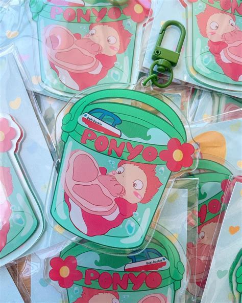 Bucket Ponyo Acrylic Keychain Studio Ghibli Ponyo Etsy