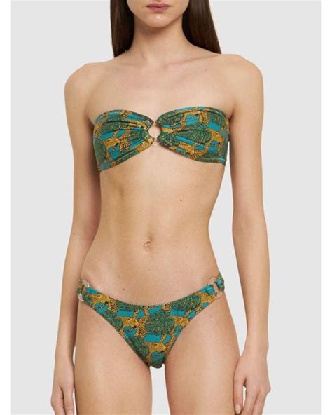 Reina Olga Bandcamp Strapless Bikini In Green Lyst