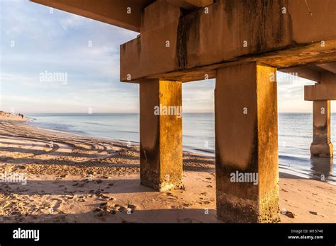 Piers Hit By Morning Sunlight Newport Pier Sunny Isles Beach Miami