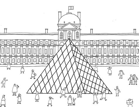 Desenho De Museu Do Louvre Para Colorir Tudodesenhos