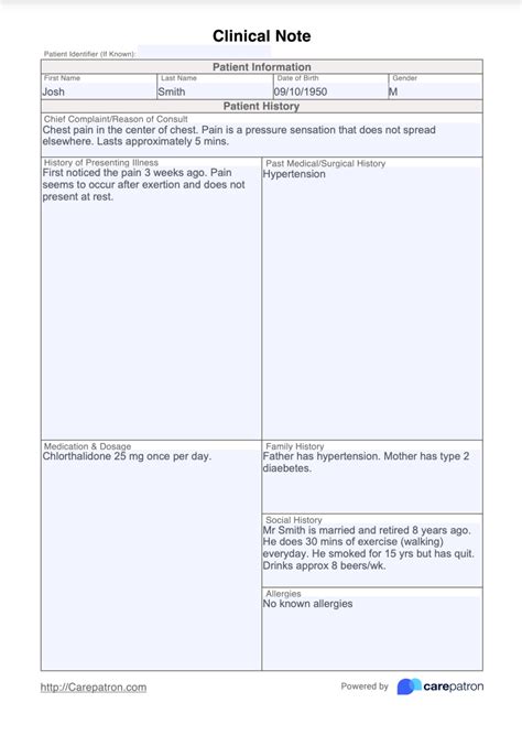 Clinical Note Template And Example Free Pdf Download