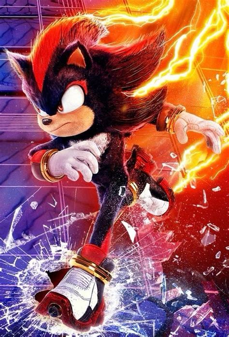 Sonic The Hedgehog Is In Front Of A Fire And Ice Background With Lightnings