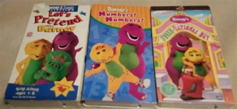 Barney Vhs Lot Lets Pretend Wbarney Sense Sational Day Numbers Numbers Eur 1699