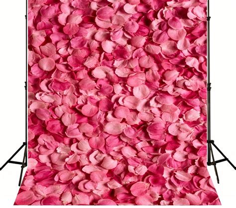 MOHome Photography Backdrop 5x7ft Pink Floral Petal Photo Background