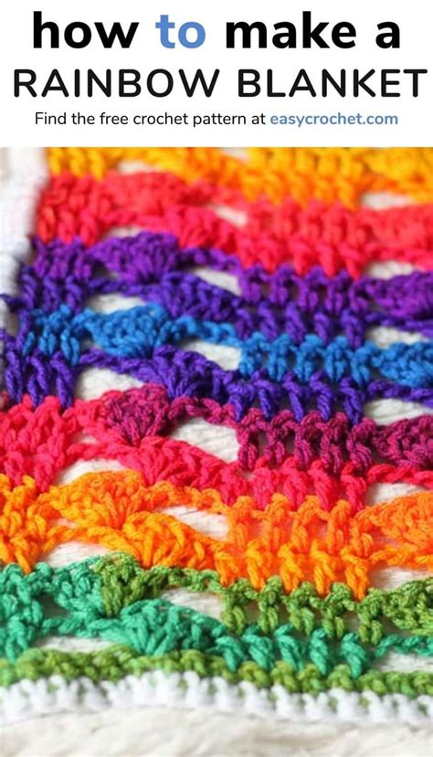 Rainbow Crochet Blanket Pattern - Easy Crochet