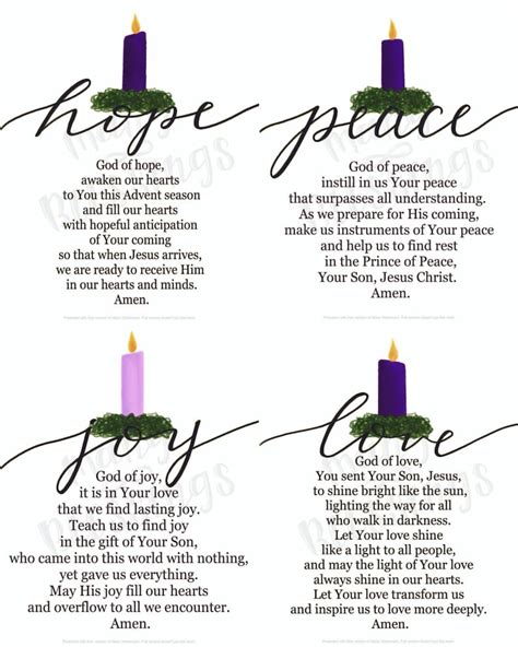 Advent Wreath Prayers Four Print Bundle Catholic Christian Etsy