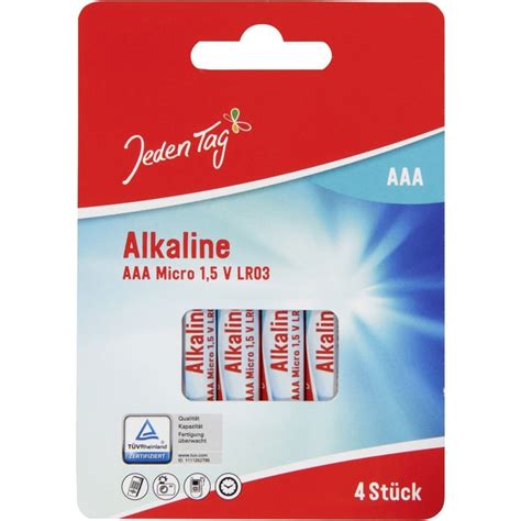 Jeden Tag Alkaline Batterien Aaa Micro V Lr St Ck