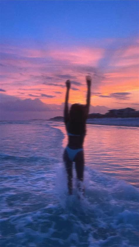 Beach Girl Beach Sunset Golden Hour Summer Time Vibes Cute Pose