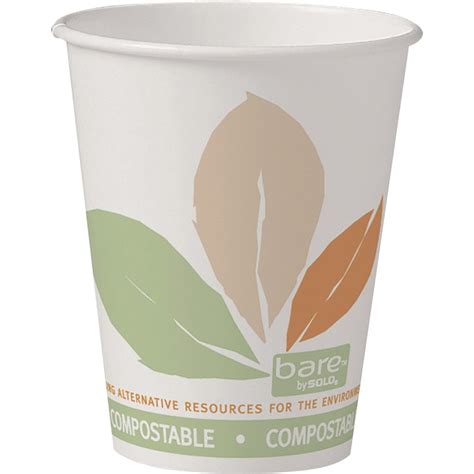 Solo Bare Eco Forward SSPLA Paper Hot Cups 8 Fl Oz 50 Pack Multi Paper Polylactic