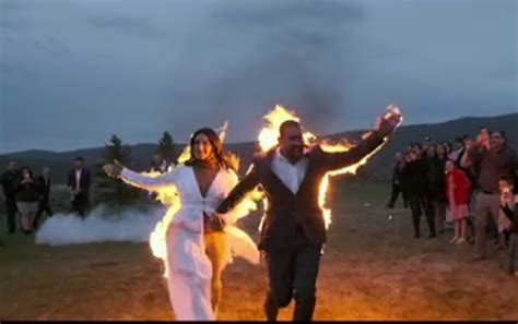 Bride And Groom Set Themselves On Fire In Spectacular Wedding Exit