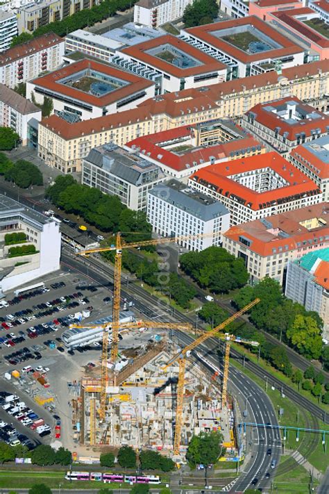 Dresden Aus Der Vogelperspektive Neubau Baustelle Verwaltungsgeb Ude