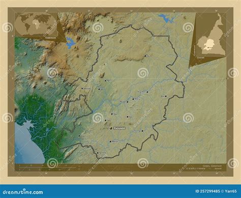 Centre Cameroon Physical Labelled Points Of Cities Stock