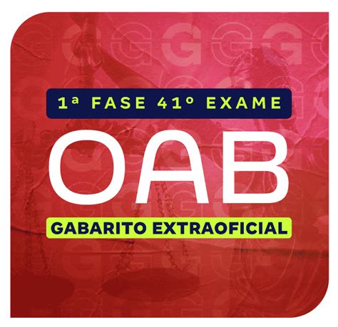 1ª fase do 41º Exame OAB Gabarito Extraoficial